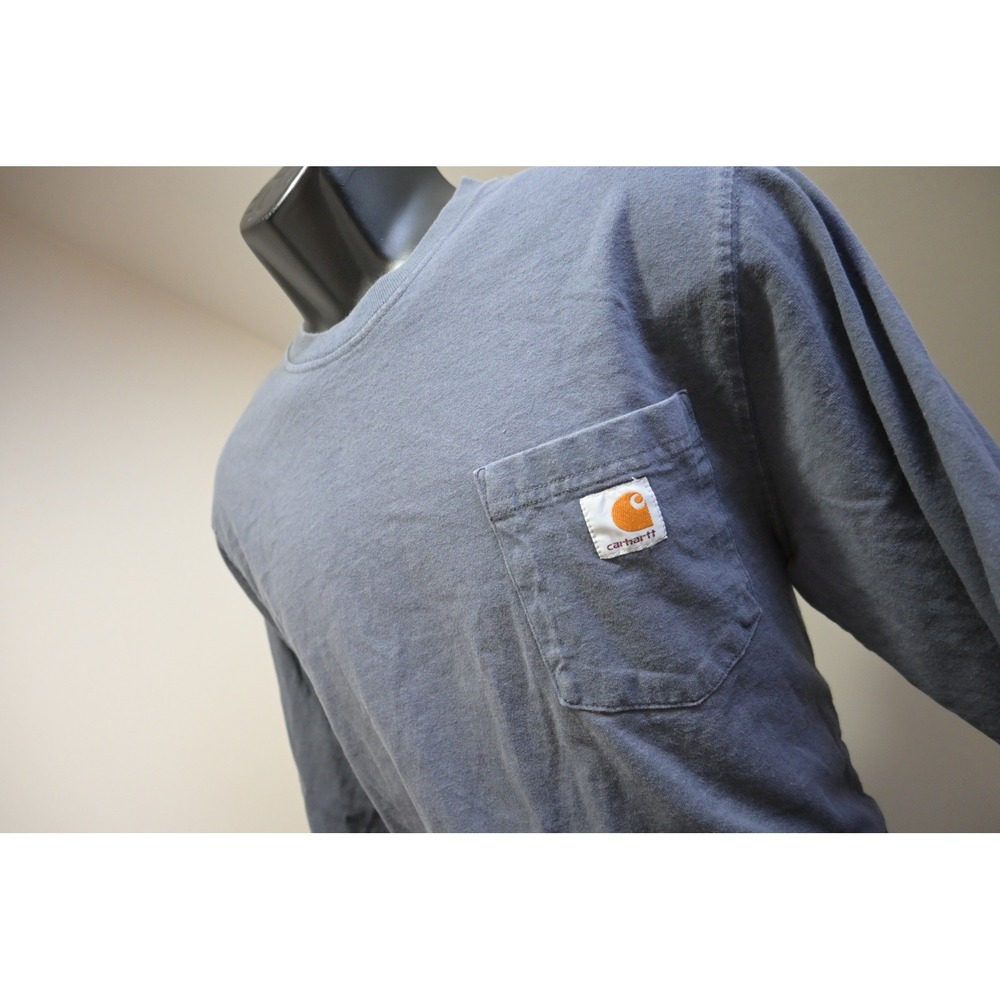 Carhartt Pocket T-Shirt Mens Small Blue Long Sleeve Original Fit Excellent